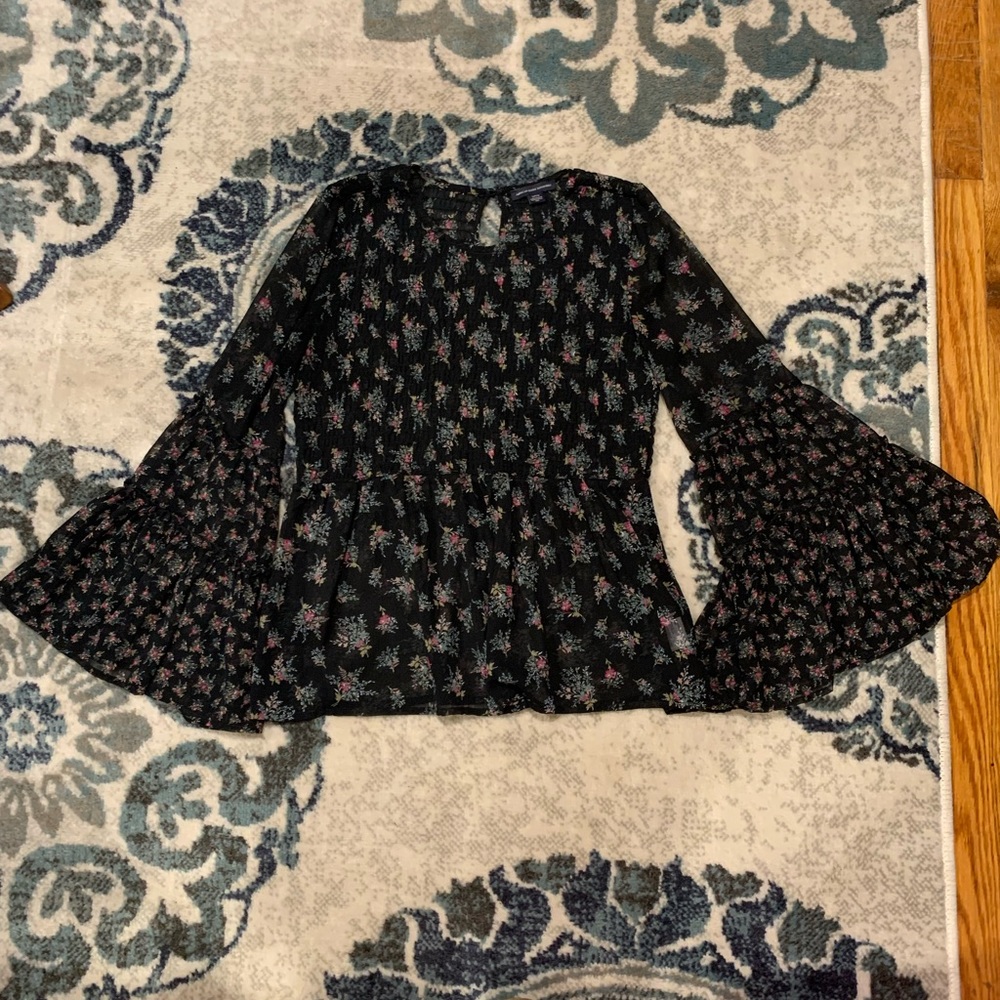 Sheer long sleeve shirt